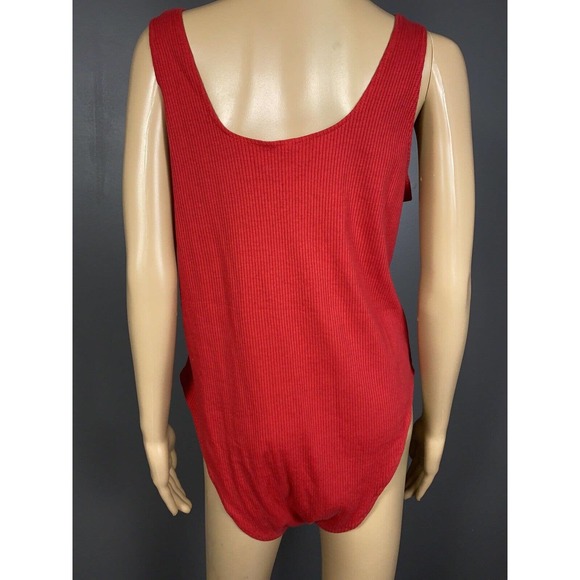 H&M Red Ribbed Sleeveless Blouse - Picture 4 of 7